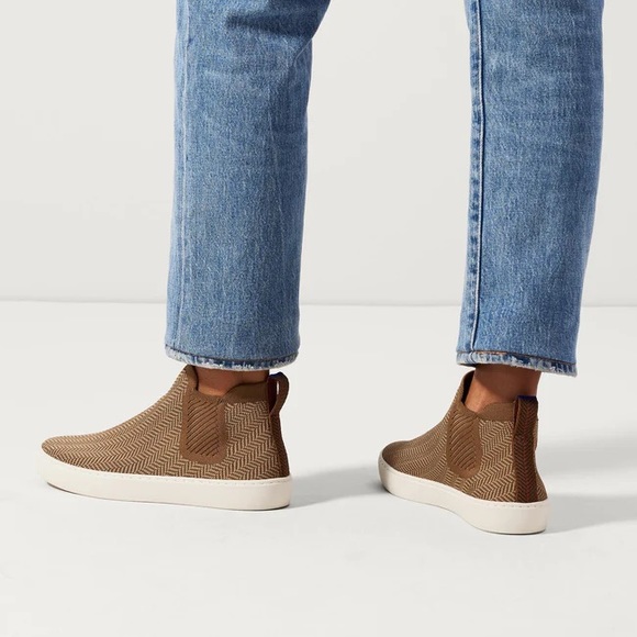 Rothy's Shoes - NEW Rothy’s CHELSEA coffee herringbone 6.5 sneakers slip on brown high top mod